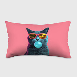 Подушка-антистресс Кот надувает жвачку, цвет: 3D-принт