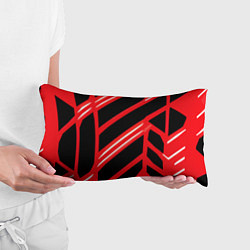 Подушка-антистресс Чёрно-белые полосы на красном фоне, цвет: 3D-принт — фото 2