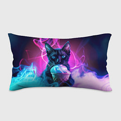 Подушка-антистресс Черный кот и мороженое - неоновый дым