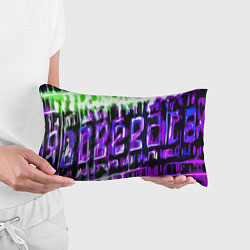 Подушка-антистресс Фиолетово-зелёная абстракция на чёрном фоне, цвет: 3D-принт — фото 2