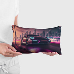 Подушка-антистресс Porshe ночной город, цвет: 3D-принт — фото 2