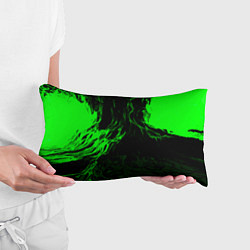 Подушка-антистресс Зелёная энергия на чёрном фоне, цвет: 3D-принт — фото 2