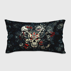 Подушка-антистресс Маска Хання на черепе самурая на фоне духов, цвет: 3D-принт
