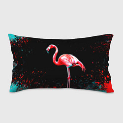 Подушка-антистресс Фламинго на черном, цвет: 3D-принт