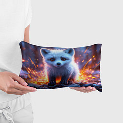 Подушка-антистресс Песец в искрах, цвет: 3D-принт — фото 2