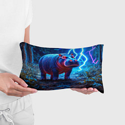 Подушка-антистресс Бегемот в разрядах молний, цвет: 3D-принт — фото 2