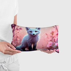 Подушка-антистресс Песец в розовом лесу, цвет: 3D-принт — фото 2