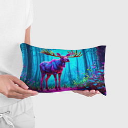Подушка-антистресс Лось в сереневом свете, цвет: 3D-принт — фото 2