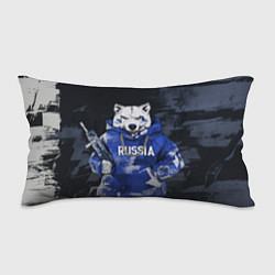 Подушка-антистресс Русский волк с автоматом, цвет: 3D-принт