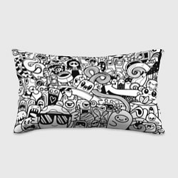 Подушка-антистресс Black and white doddle monsters, цвет: 3D-принт