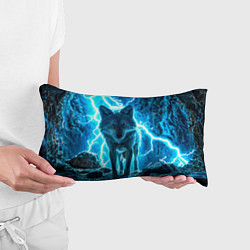 Подушка-антистресс Волк в разрядах молнии, цвет: 3D-принт — фото 2