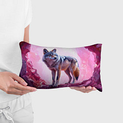 Подушка-антистресс Волк в розовом, цвет: 3D-принт — фото 2
