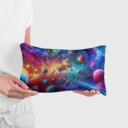 Подушка-антистресс Рыжий космический котёнок - неоновое свечение, цвет: 3D-принт — фото 2