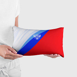 Подушка-антистресс Герб России на фоне цветов Российского флага, цвет: 3D-принт — фото 2