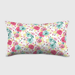 Подушка-антистресс Розы красные и бирюзовые, цвет: 3D-принт