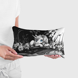 Подушка-антистресс Белый единорог с голубыми глазами, цвет: 3D-принт — фото 2