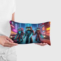 Подушка-антистресс Minecraft - ai art neon glow, цвет: 3D-принт — фото 2
