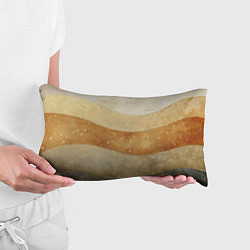 Подушка-антистресс Бежево-золотые полосы с блестками, цвет: 3D-принт — фото 2