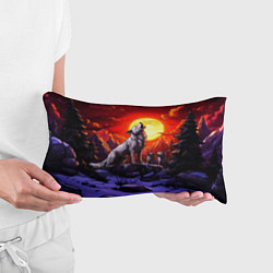 Подушка-антистресс Белый волк воет на луну, цвет: 3D-принт — фото 2