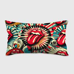 Подушка-антистресс Logo of the Rolling Stones - pop art, цвет: 3D-принт