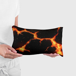 Подушка-антистресс Оранжевый разлом на черной текстуре, цвет: 3D-принт — фото 2