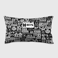Подушка-антистресс Bangtan Boys pattern black, цвет: 3D-принт