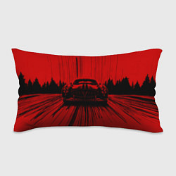 Подушка-антистресс Спорткар на красном фоне, цвет: 3D-принт