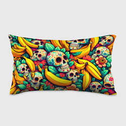 Подушка-антистресс Паттерн из черепов и бананов - нейроарт, цвет: 3D-принт