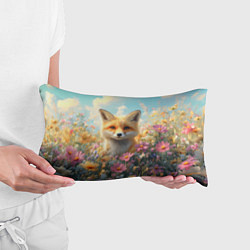 Подушка-антистресс Лиса в цветочном поле, цвет: 3D-принт — фото 2