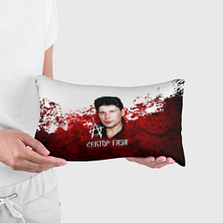 Подушка-антистресс Юрий Хой бело-красный фон, цвет: 3D-принт — фото 2