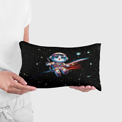 Подушка-антистресс Котёнок космонавт в открытом космосе, цвет: 3D-принт — фото 2