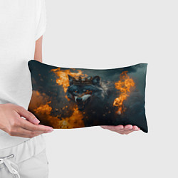 Подушка-антистресс Злой волк в огне, цвет: 3D-принт — фото 2
