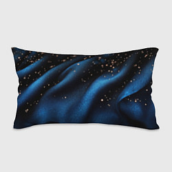 Подушка-антистресс Синяя волнистая текстура на черном, цвет: 3D-принт