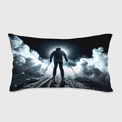 Подушка-антистресс Лыжник идет в гору в ночи, цвет: 3D-принт