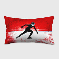 Подушка-антистресс Скоростной бег на коньках в красном, цвет: 3D-принт