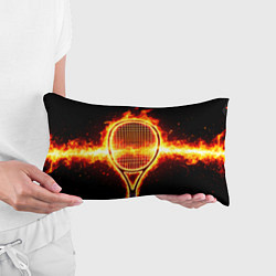 Подушка-антистресс Теннисная ракетка в огне, цвет: 3D-принт — фото 2