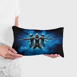 Подушка-антистресс Фехтование на тяжёлом клинковом оружии в синем дым, цвет: 3D-принт — фото 2