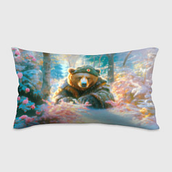 Подушка-антистресс Русский медведь военный в лесу, цвет: 3D-принт