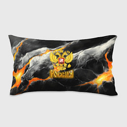 Подушка-антистресс Золотой герб России на черном фоне, цвет: 3D-принт