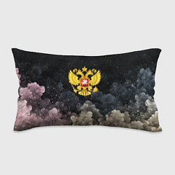 Подушка-антистресс Золотой герб РФ на абстрактном небе, цвет: 3D-принт