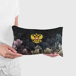 Подушка-антистресс Золотой герб РФ на абстрактном небе, цвет: 3D-принт — фото 2