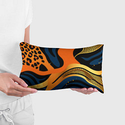 Подушка-антистресс Леопардовый с синим и оранжевым, цвет: 3D-принт — фото 2
