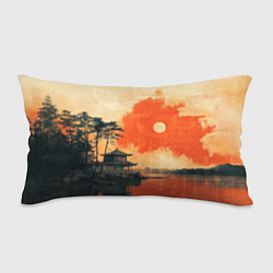 Подушка-антистресс Рыбацкий дом на закате, цвет: 3D-принт