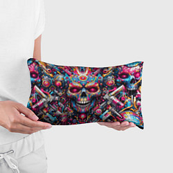 Подушка-антистресс Art cyber skull - ai art fantasy, цвет: 3D-принт — фото 2