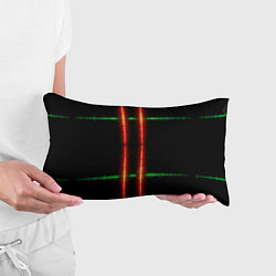 Подушка-антистресс Color black green red lines, цвет: 3D-принт — фото 2