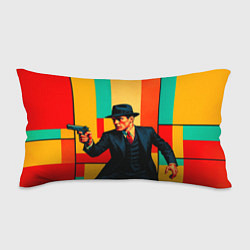 Подушка-антистресс Мужчина с пистолетом поп-арт, цвет: 3D-принт
