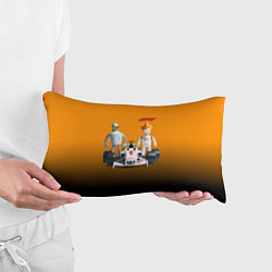 Подушка-антистресс Механик Бендер и пилот формулы 1 Фрай, цвет: 3D-принт — фото 2