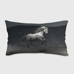 Подушка-антистресс Белая лошадь в прыжке, цвет: 3D-принт