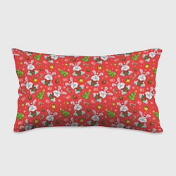 Подушка-антистресс Новогодний паттерн с зайчиком, цвет: 3D-принт