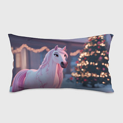 Подушка-антистресс Лошадка и новогодняя елка, цвет: 3D-принт